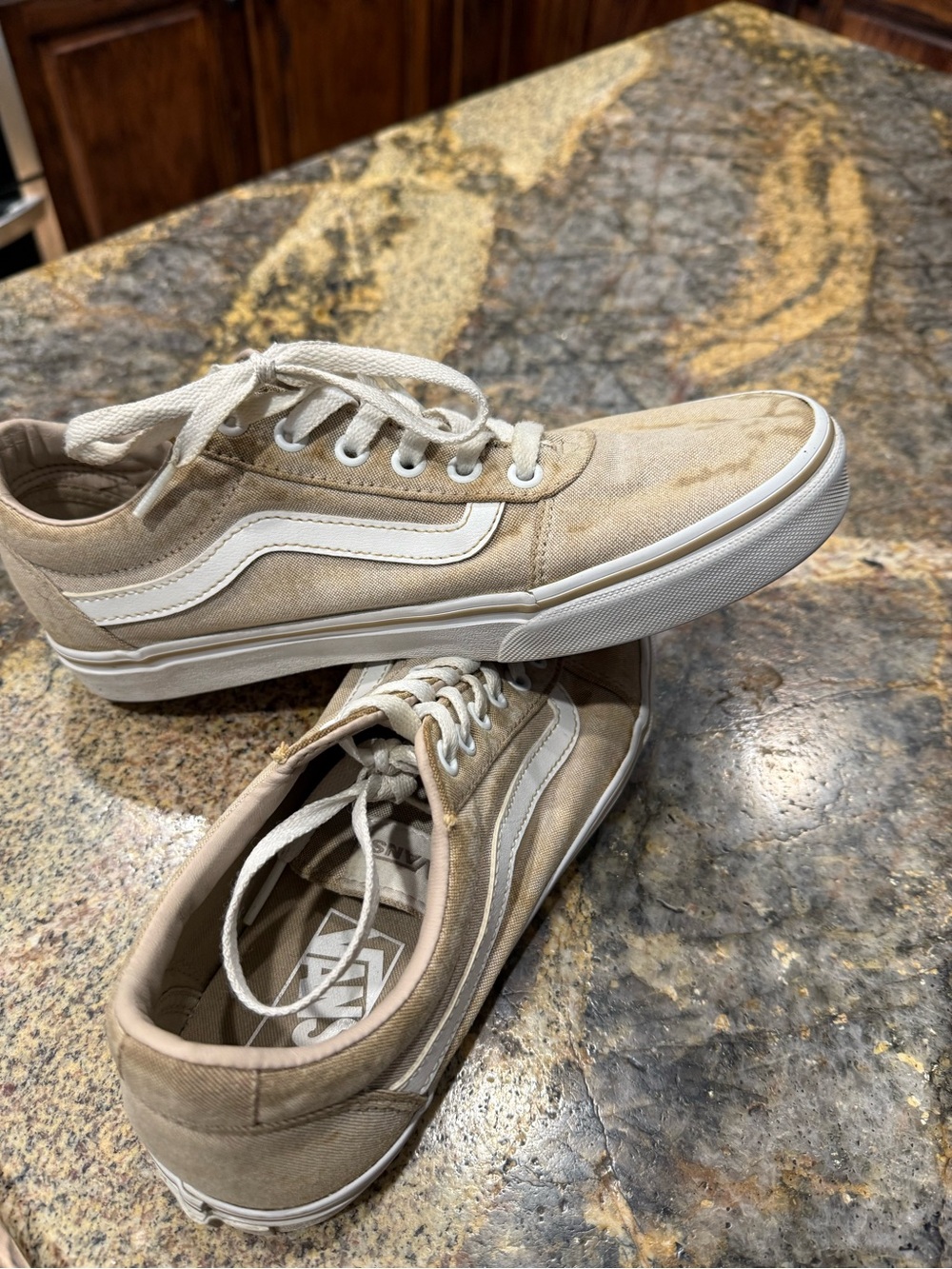 Vans Women’s Old Skool Low-Top Sneakers in Beige